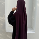 hijab violet, hijab line, hijab soie de medine marron, hijab mousseline violet, khimar marron, soie marron, hiajb carré marron, femme musulmane, mastour, bamboo hijab
