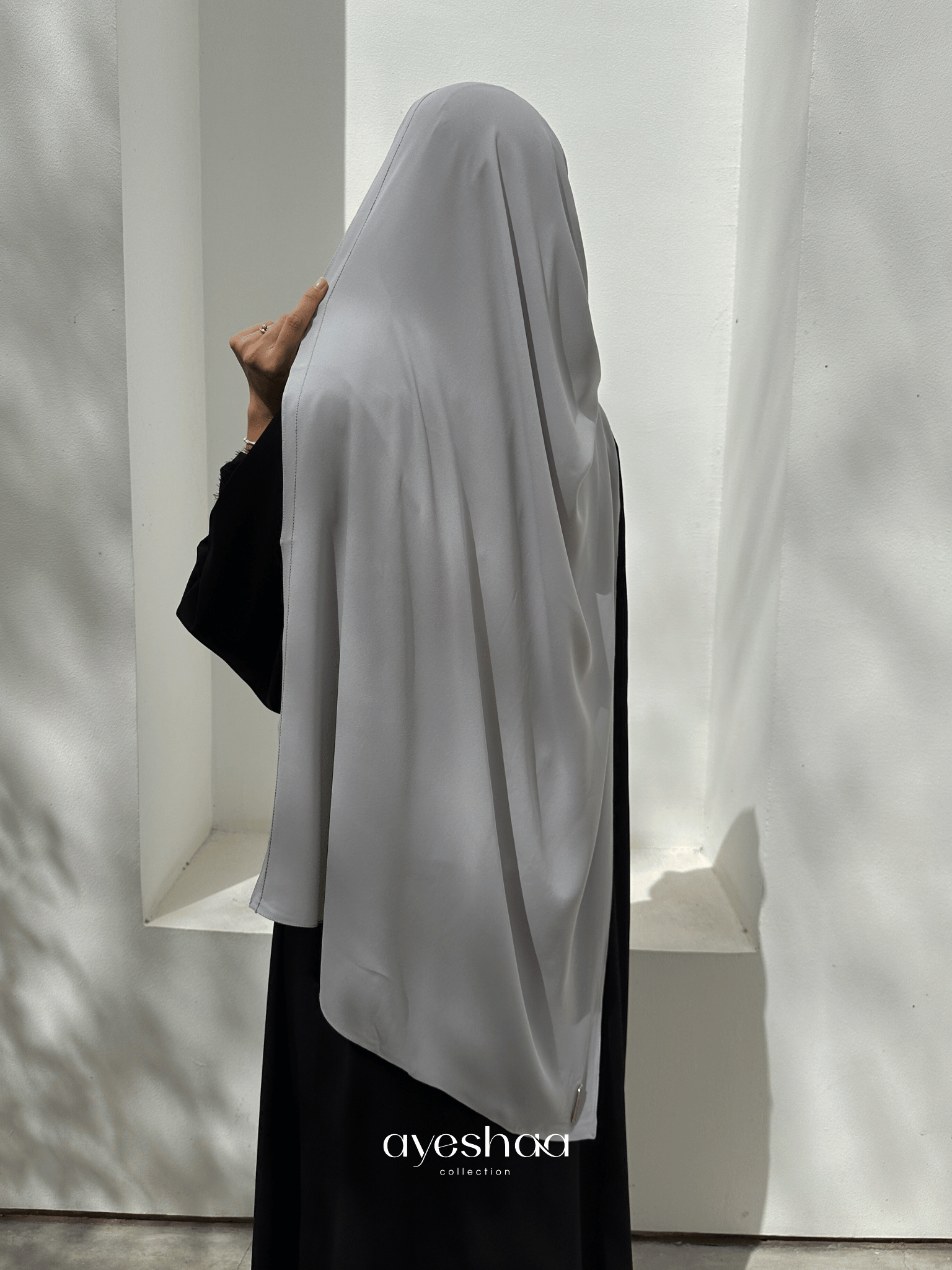 Hijab gris, khimar gris, pae gris, hijab prêt a enfiler girs, mastour, hijab line, hijab mousseline gris, hijab soie de medine gris claire, hijab jazz, sedef