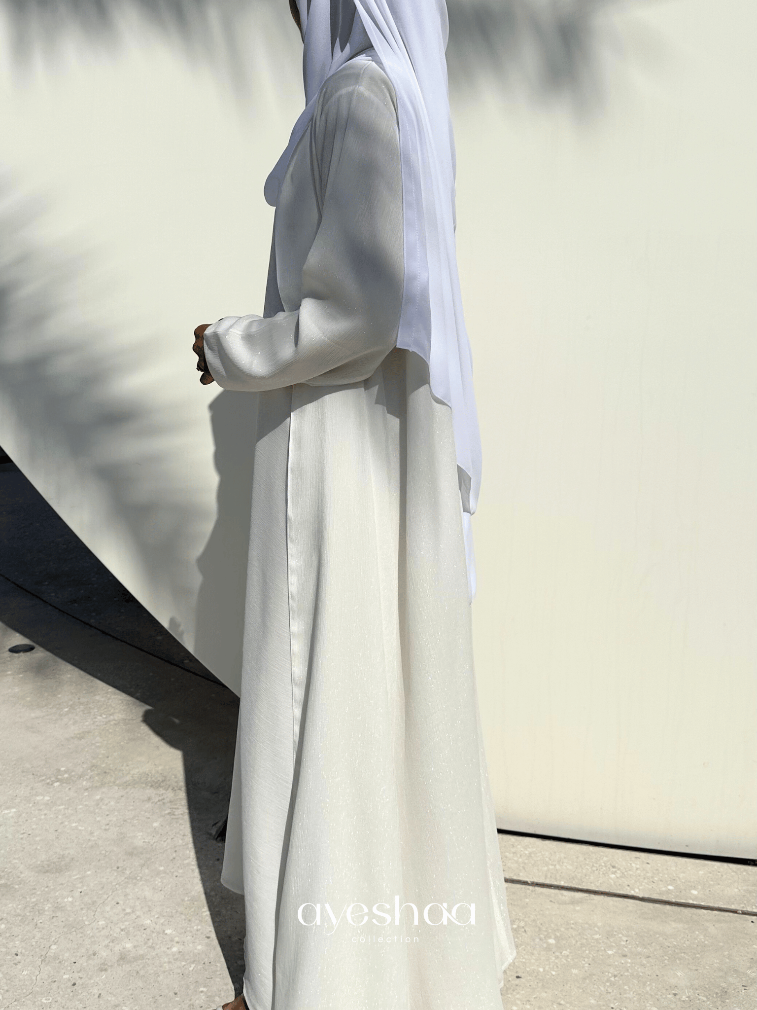 abaya blanche, abaya mariage, abaya eid, abaya prestige, ensemble blanc, ensemble mariage, hijab blanc, mastour, femme musulmane