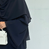 Abaya navy,abaya bleue nuit, abaya black, abaya creation, abaya designer, abaya Dubai,abaya France, abaya simple,hijab bleu nuit, hijab noir