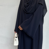 Abaya navy,abaya bleue nuit, abaya black, abaya creation, abaya designer, abaya Dubai,abaya France, abaya simple,hijab bleu nuit, hijab noir