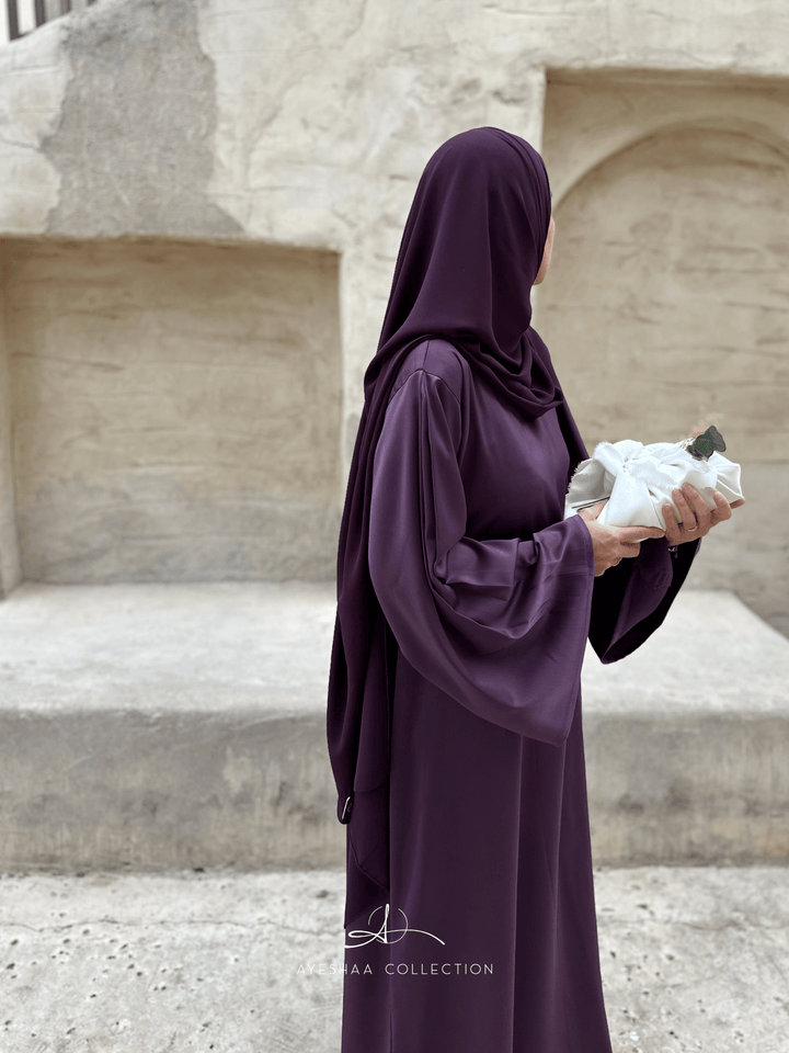 abaya satin violette abaya mariage