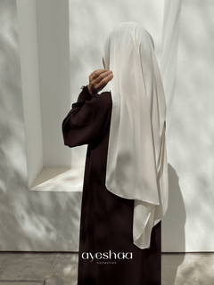 Hijab ivoire, khimar ivoire, pae ivoire, hijab prêt a enfiler ivoire, mastour, hijab line, hijab mousseline ivoire, hijab soie de medine ivoire, hijab jazz, sedef