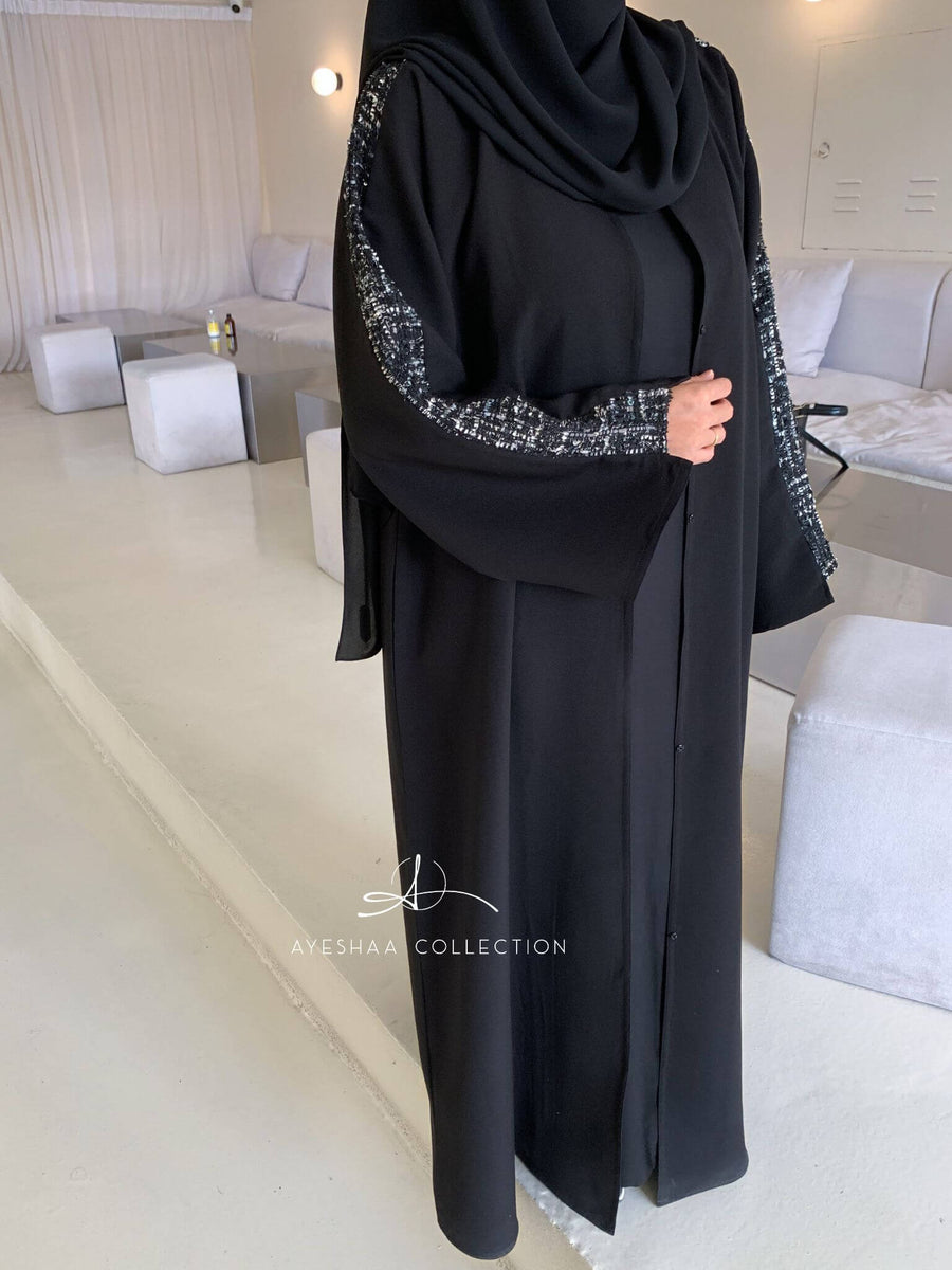 kimono ouvert noir mode femme musulmane