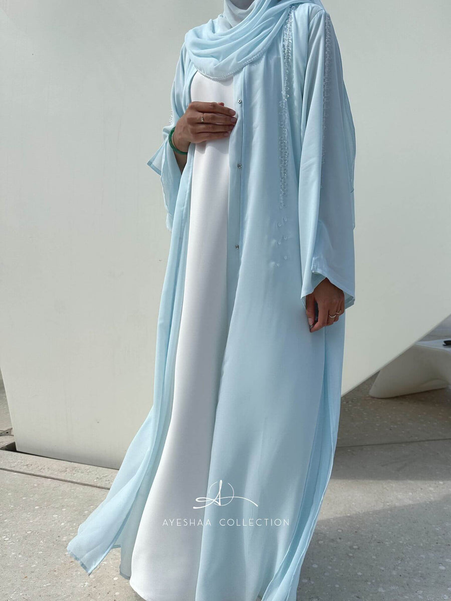 abaya dubai, abaya eid, abaya strass, abaya perlée,abaya paillette, abaya mariage, abaya prestige, abaya haut de gamme, abaya bleue, mastour, femme musulmane