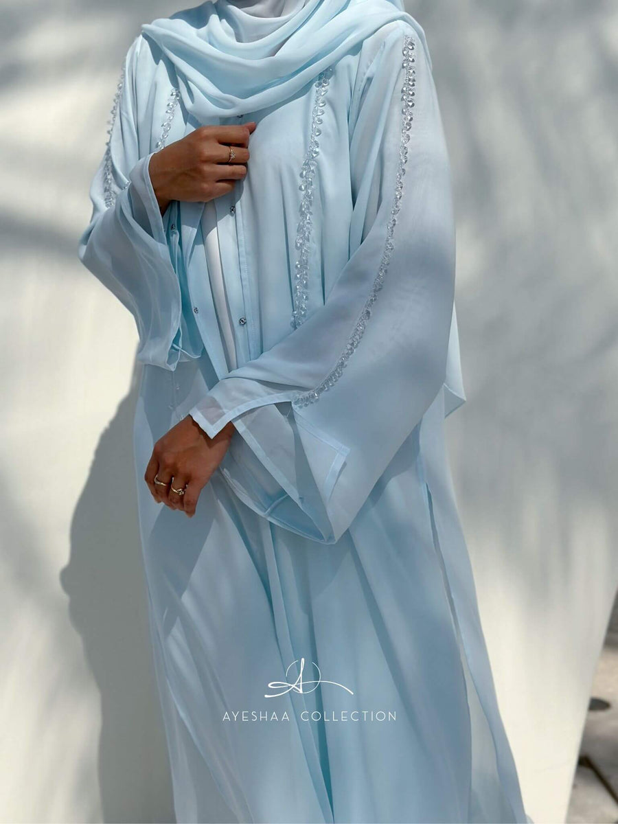 abaya dubai, abaya eid, abaya strass, abaya perlée,abaya paillette, abaya mariage, abaya prestige, abaya haut de gamme, abaya bleue, mastour, femme musulmane